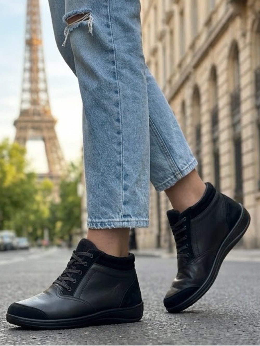 Orthofeet Ankle Boots 885 Women Sz 9 Wide Black Leather Orthopedic Comfort Shoes
